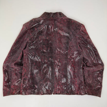 REAL LEATHER Snake Skin Effect Jacket
