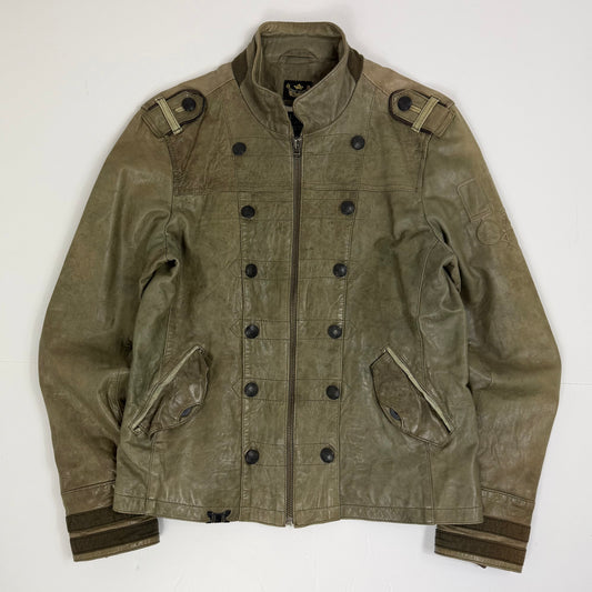 RIVER ISLAND Military Style Leather Jacket