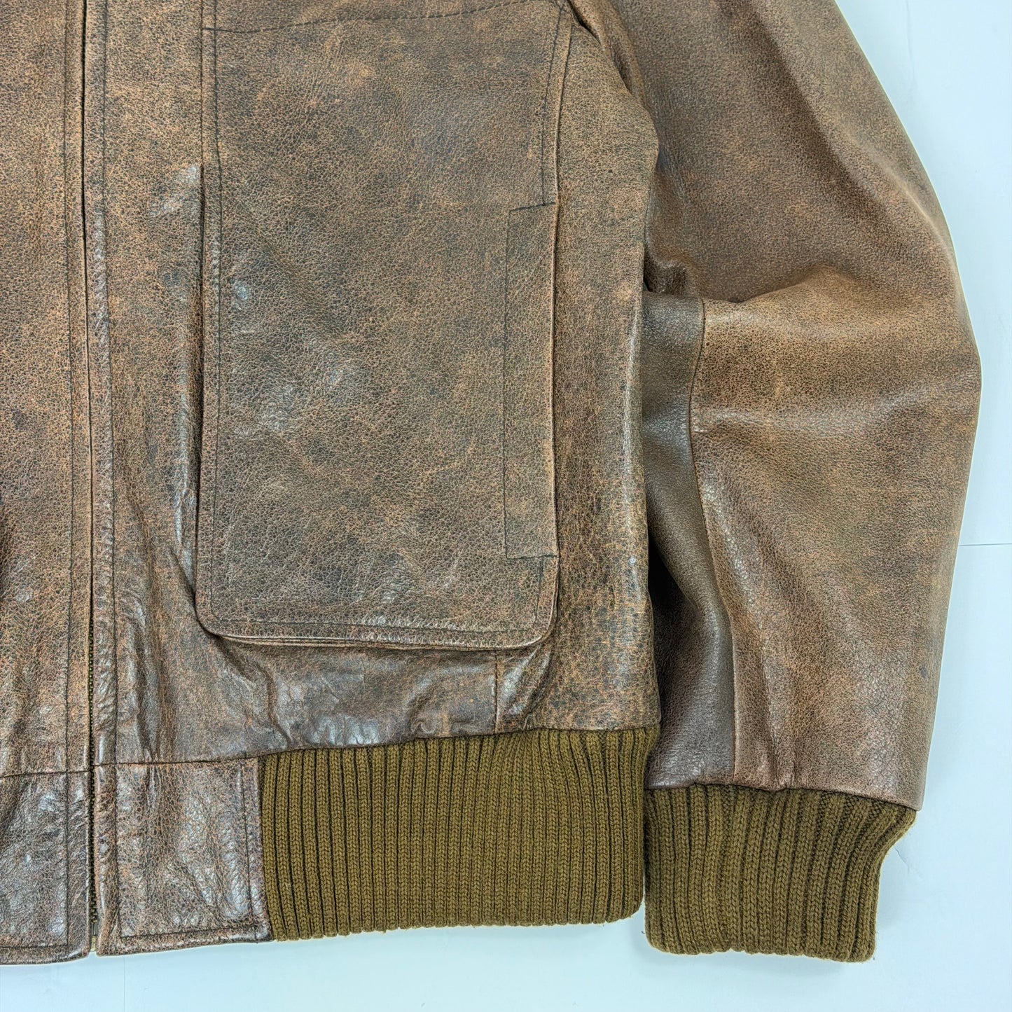 TOUGH RIDERS Leather Bomber Jacket