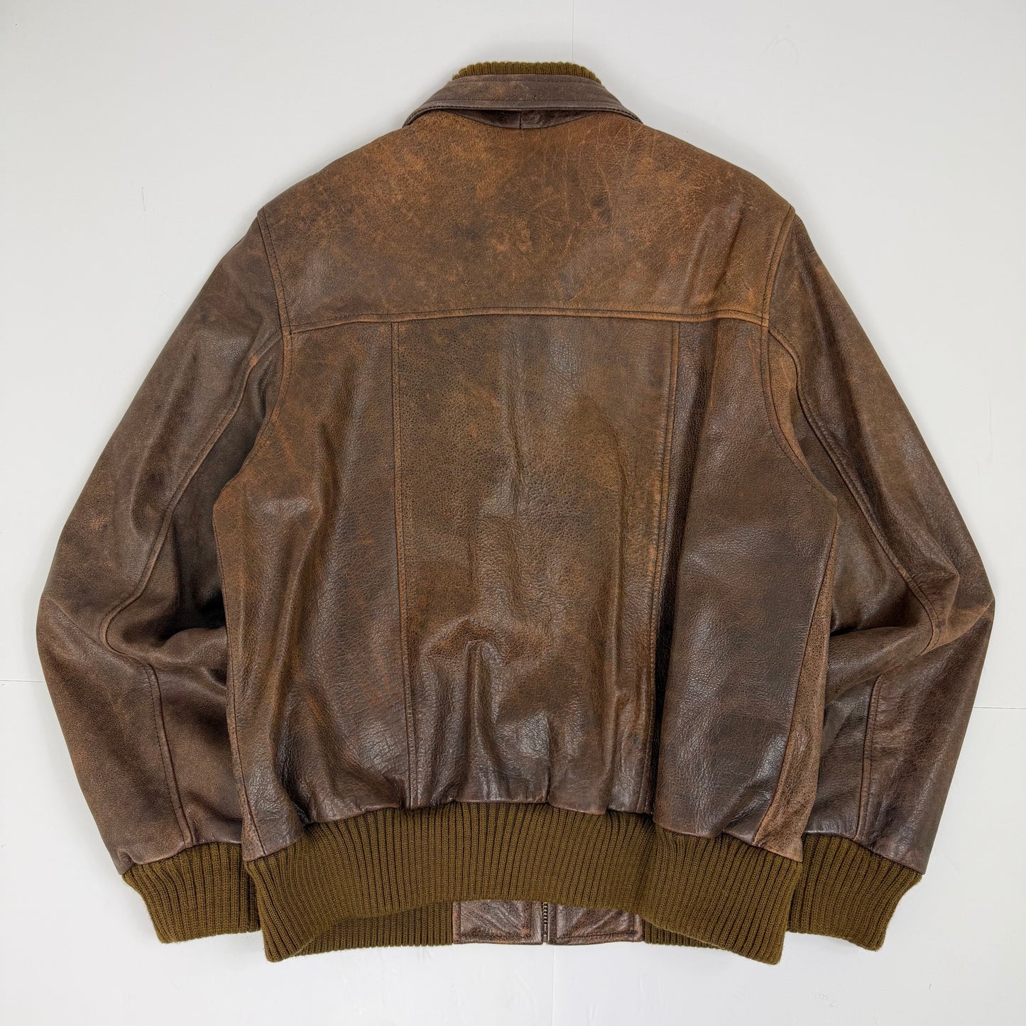 TOUGH RIDERS Leather Bomber Jacket