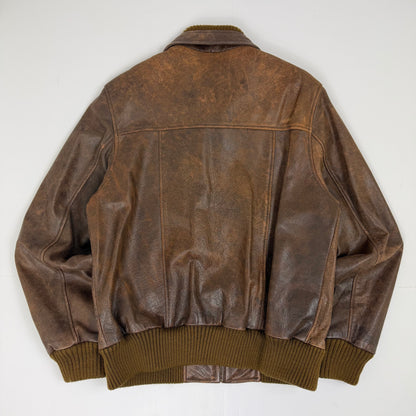 TOUGH RIDERS Leather Bomber Jacket